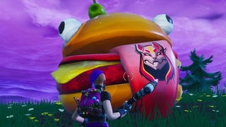 Fortnite - wyzwanie: Odwiedź głowę Durrr Burgera pomalowaną na Drifta, dinozaura oraz posąg-kamienną głowę