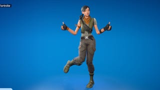 A Fortnite character dances using an emote