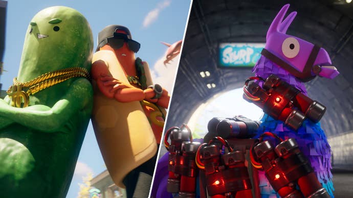 A Llama covering successful sticky bombs other immoderate Fortnite characters.