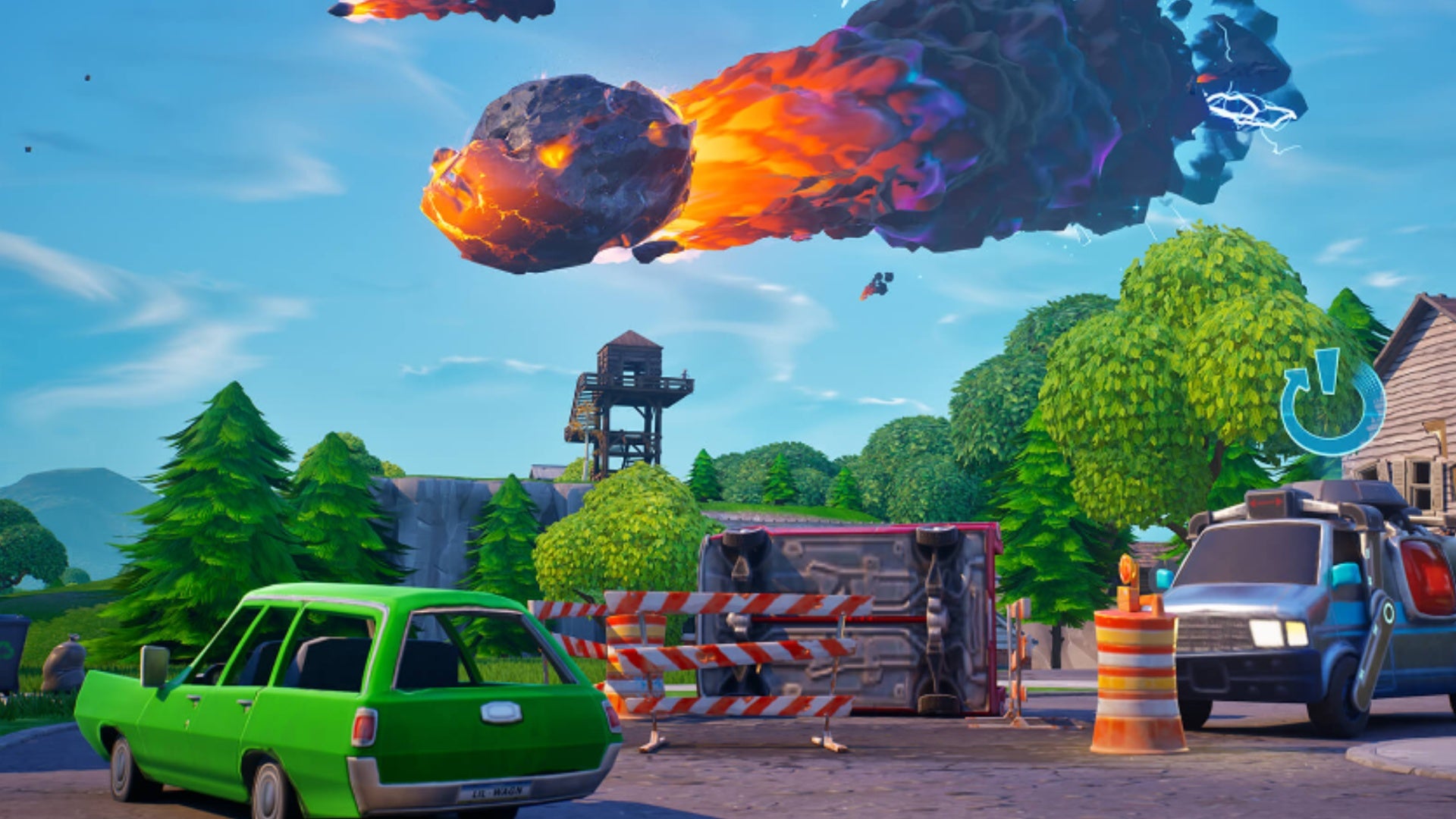 fortnite epic games artwork of meteor crashing into season 9 and x