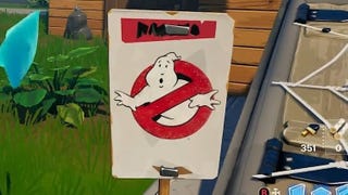 Fortnite Ghostbusters Signs locations in Holly Hedges, Dirty Docks or Pleasant Park