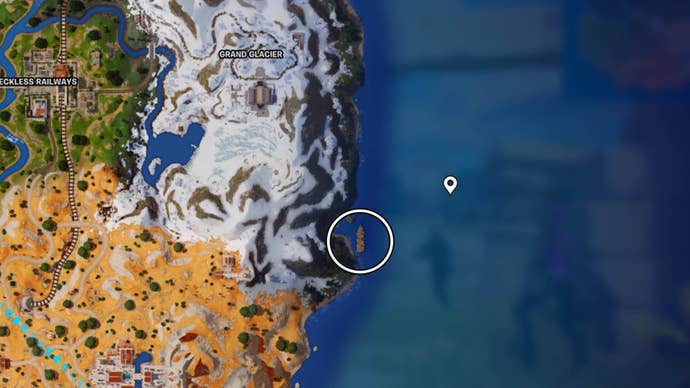 fortnite grand glacier pirate ship map location