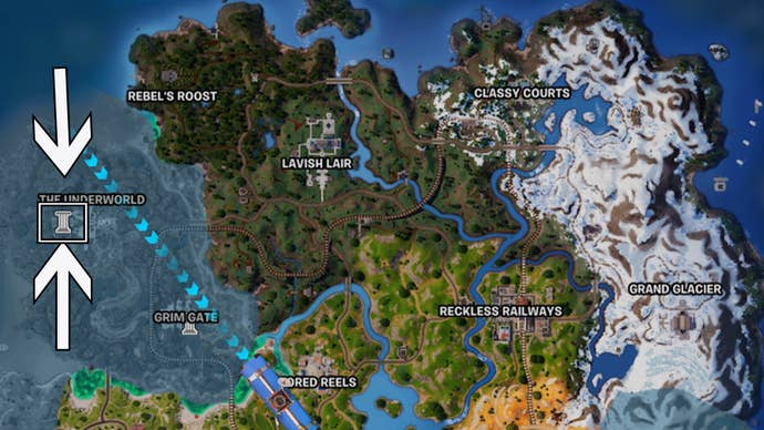 fortnite hades underworld plinth map location