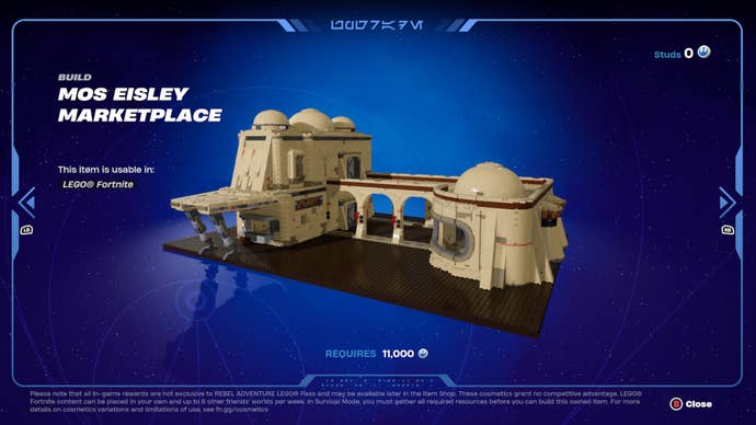fortnite lego rebel pass mos eisley marketplace reward