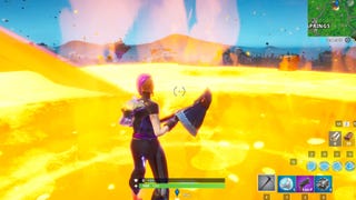 Fortnite: Touch a giant glowing cube, enter the rift above Loot Lake and search a landing pod within a meteor