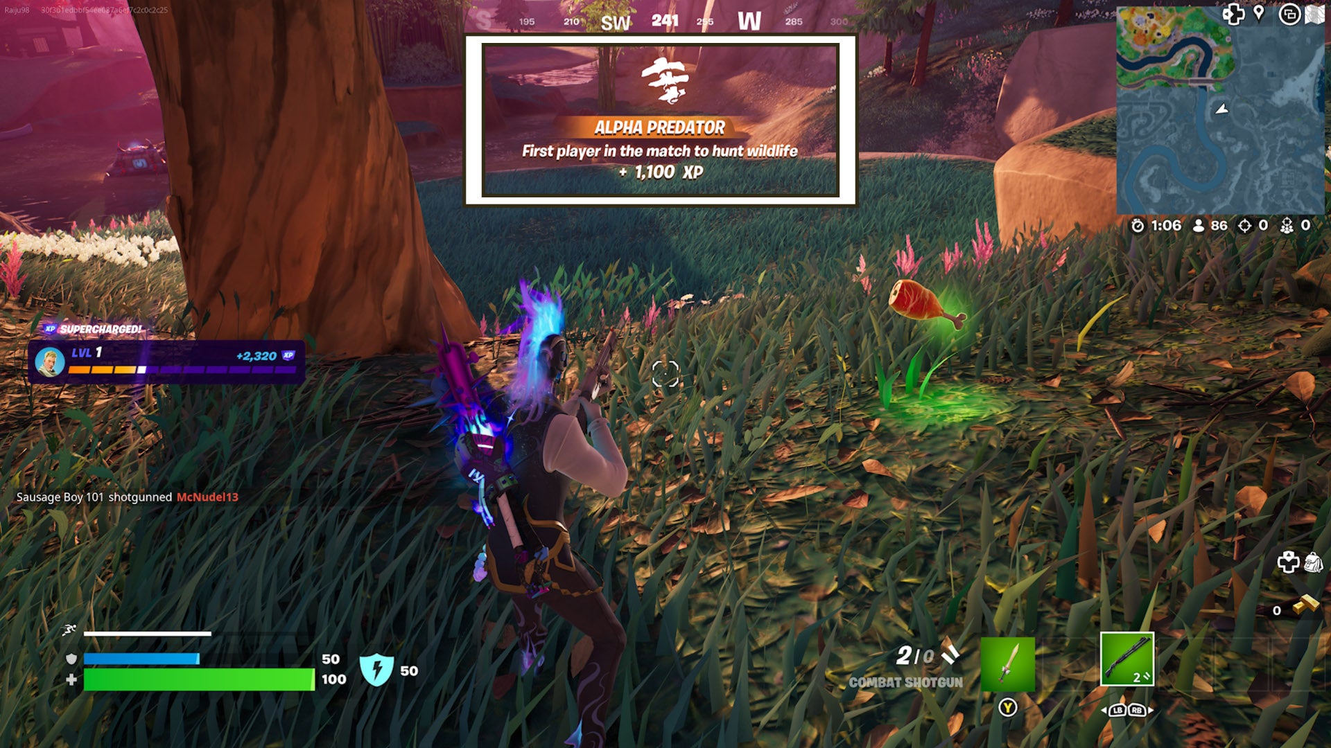 fortnite mid match alpha predator accolade highlighted