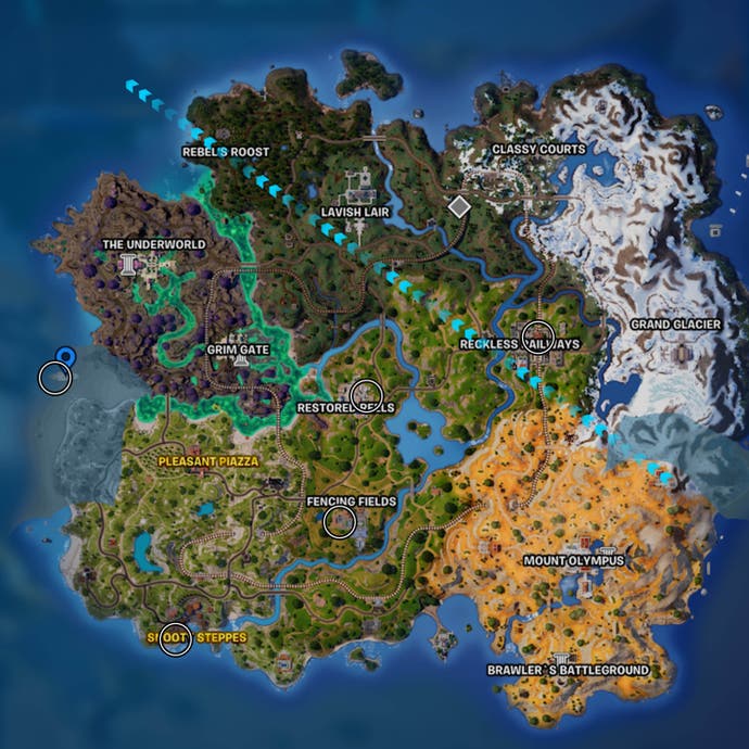 fortnite midas service station five locations on map
