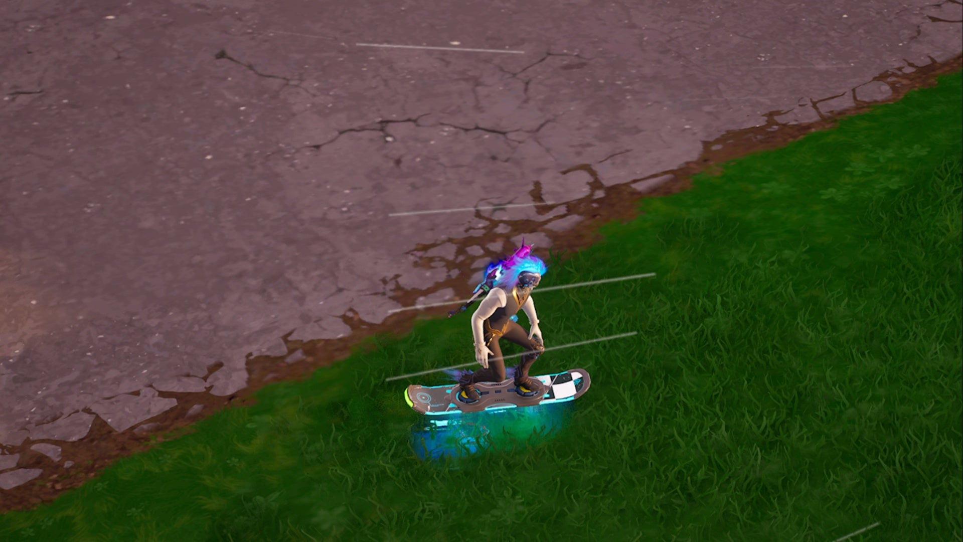 fortnite og character hoverboard trick landing on ground