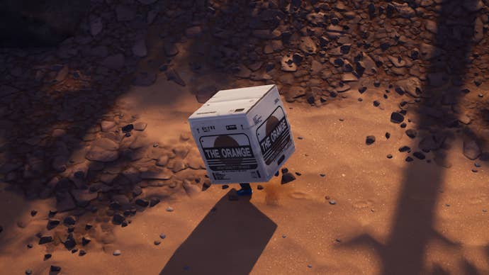 fortnite overhead view hiding in cardboard box