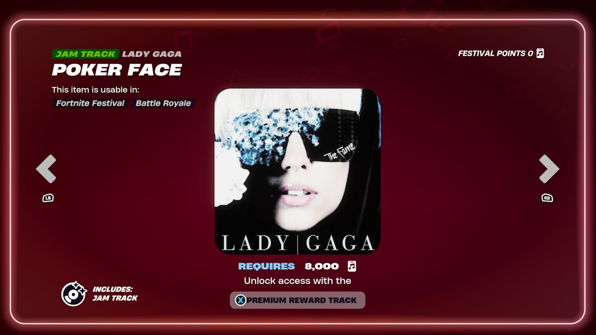 The album cover for Lady Gaga&rsquo;s Poker Face single sits on a deep red background.