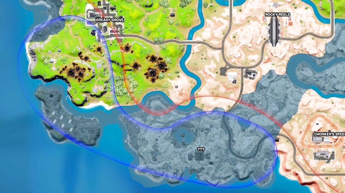 O que são as linhas vermelhas e azuis no mapa do Fortnite? | Eurogamer.pt