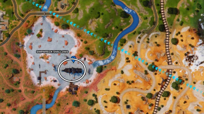 fortnite shipwreck shallows pirate ship map location