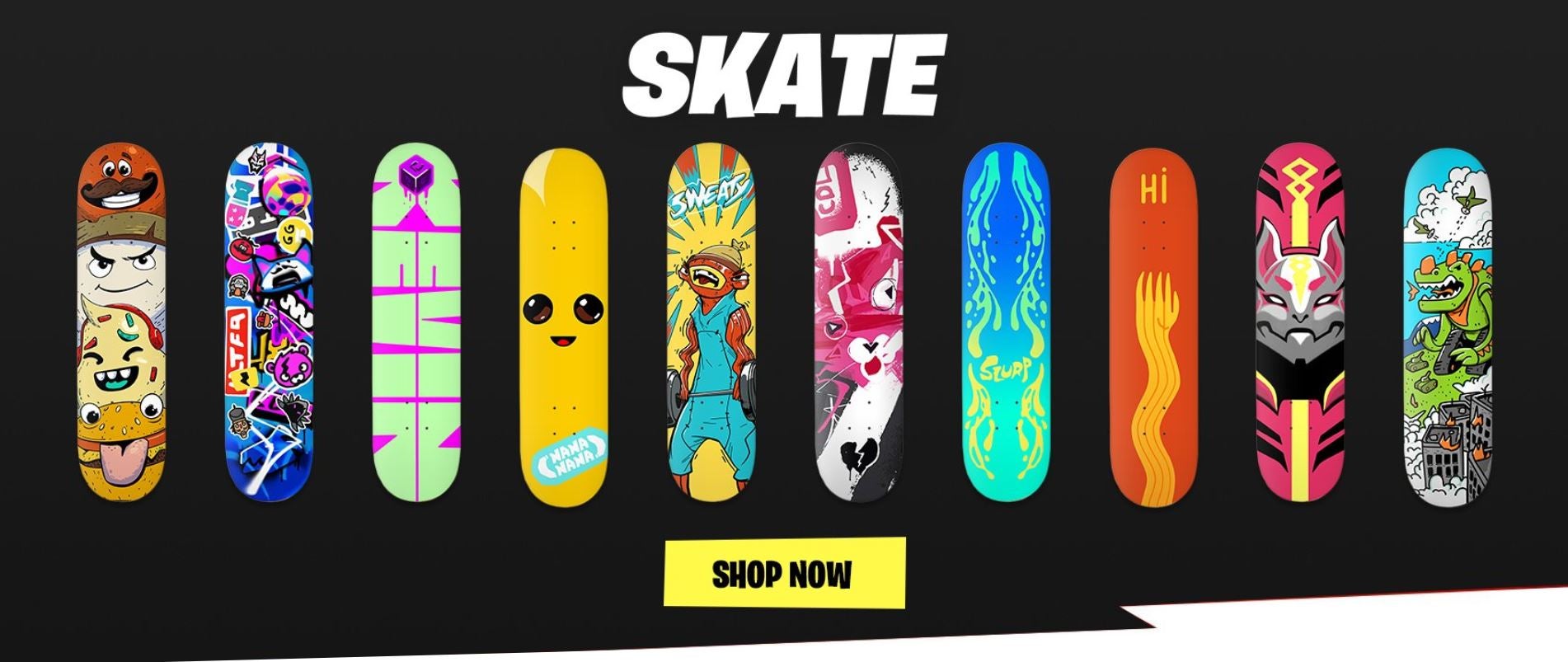 Epic Games releases IRL Downtown Drop Fortnite skate decks on the