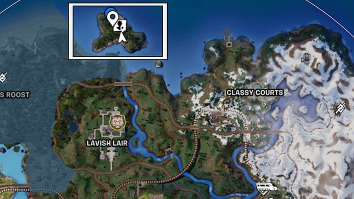 fortnite solid snake npc location highlighted on map