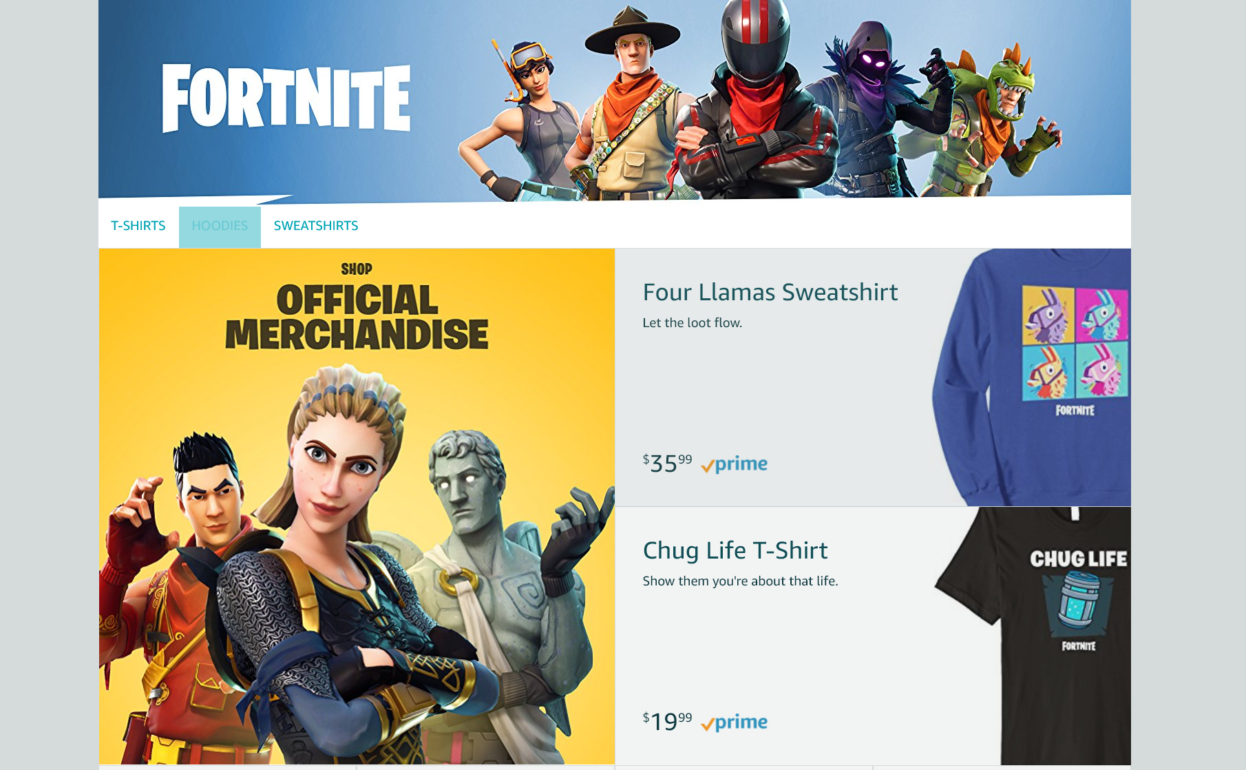 There's Now an Official Fortnite Amazon Store