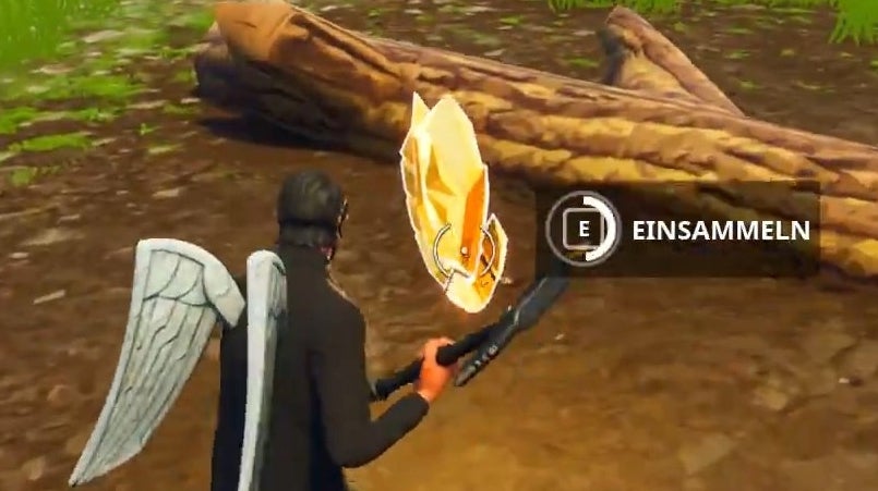 Fortnite Suche zwischen einem Steinkreis, einer Holzbrücke und einem