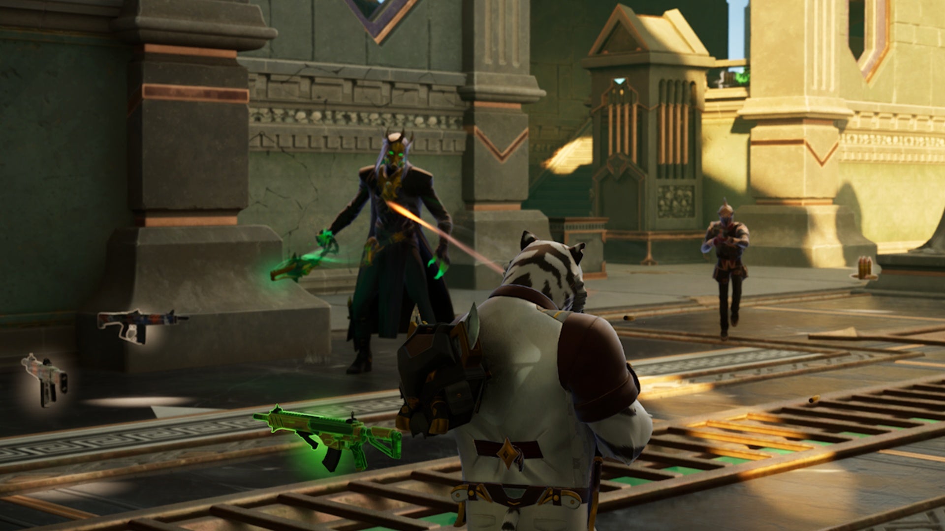 fortnite tiger player shooting hades boss