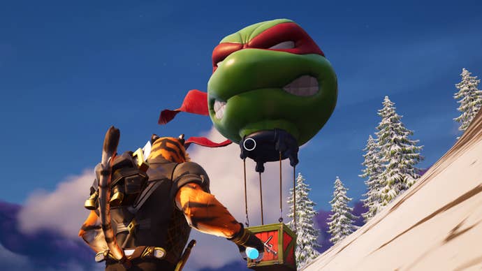 fortnite tmnt raphael supply drop box on mountain