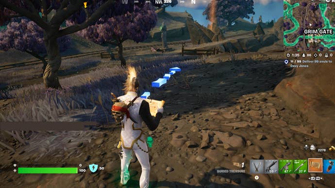 fortnite treasure map leading to buried treasure