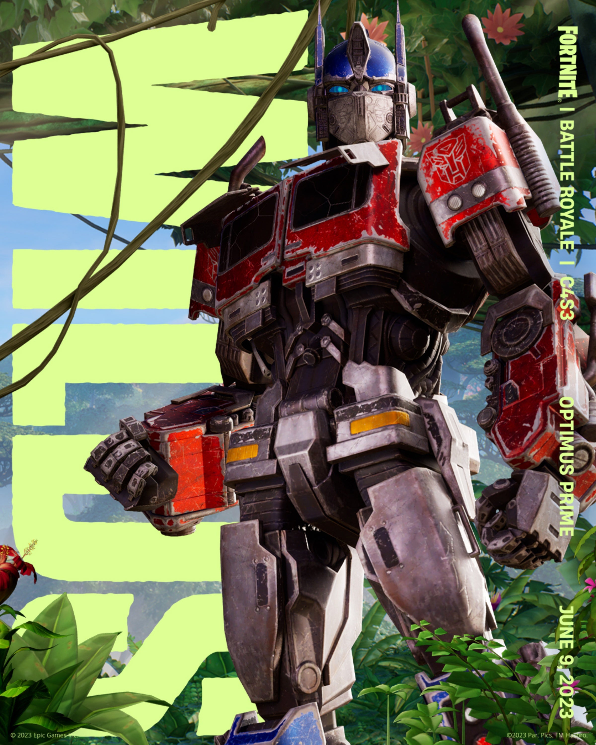 fortnite wilds official optimus prime skin promo art
