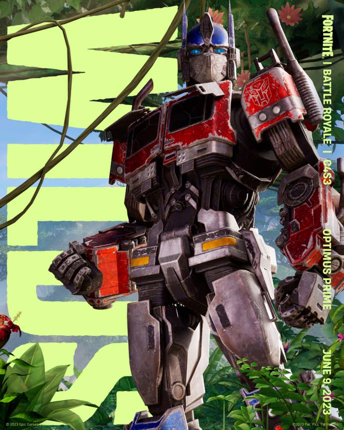 fortnite wilds official optimus prime skin promo art