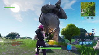 Fortnite: Search between a Giant Rock Man, a Crowned Tomato, and an Encircled Tree