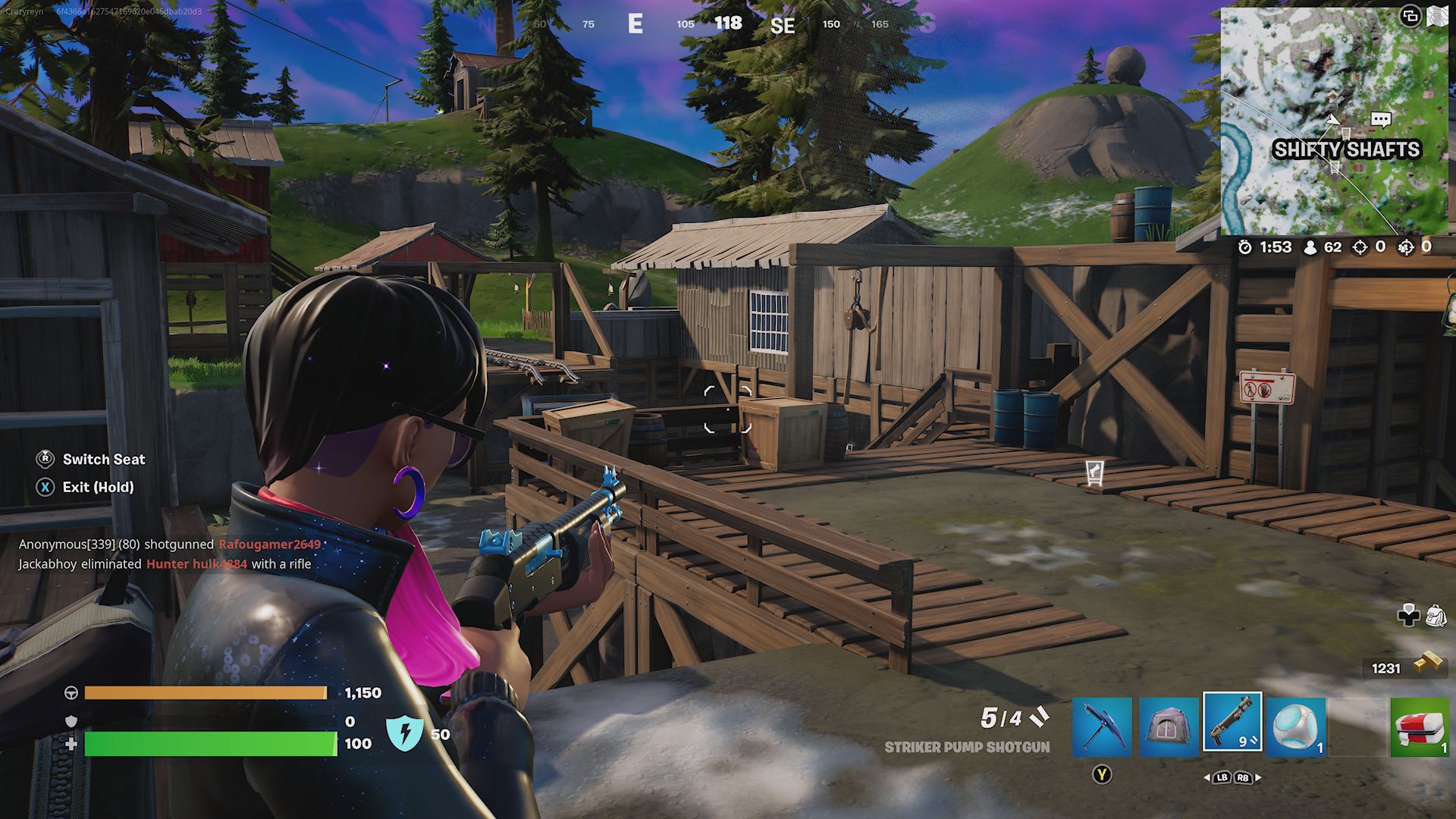 Fortnite damage opponents while riding or standing on a vehicle