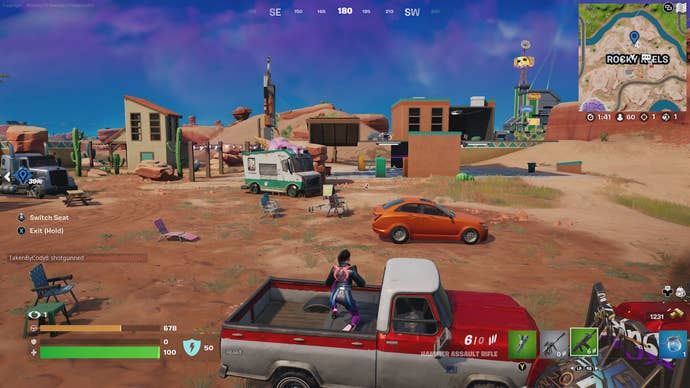 Fortnite damage opponents while riding or standing on a vehicle