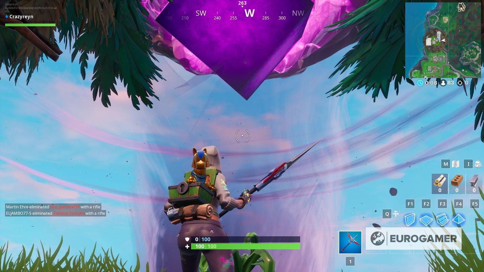 Fortnite - Touch a giant glowing cube, enter the Rift above Loot Lake ...
