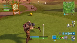 Fortnite: hit a golf ball from tee to green on different holes