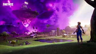 Fortnite: land on top of a floating island and a meteor