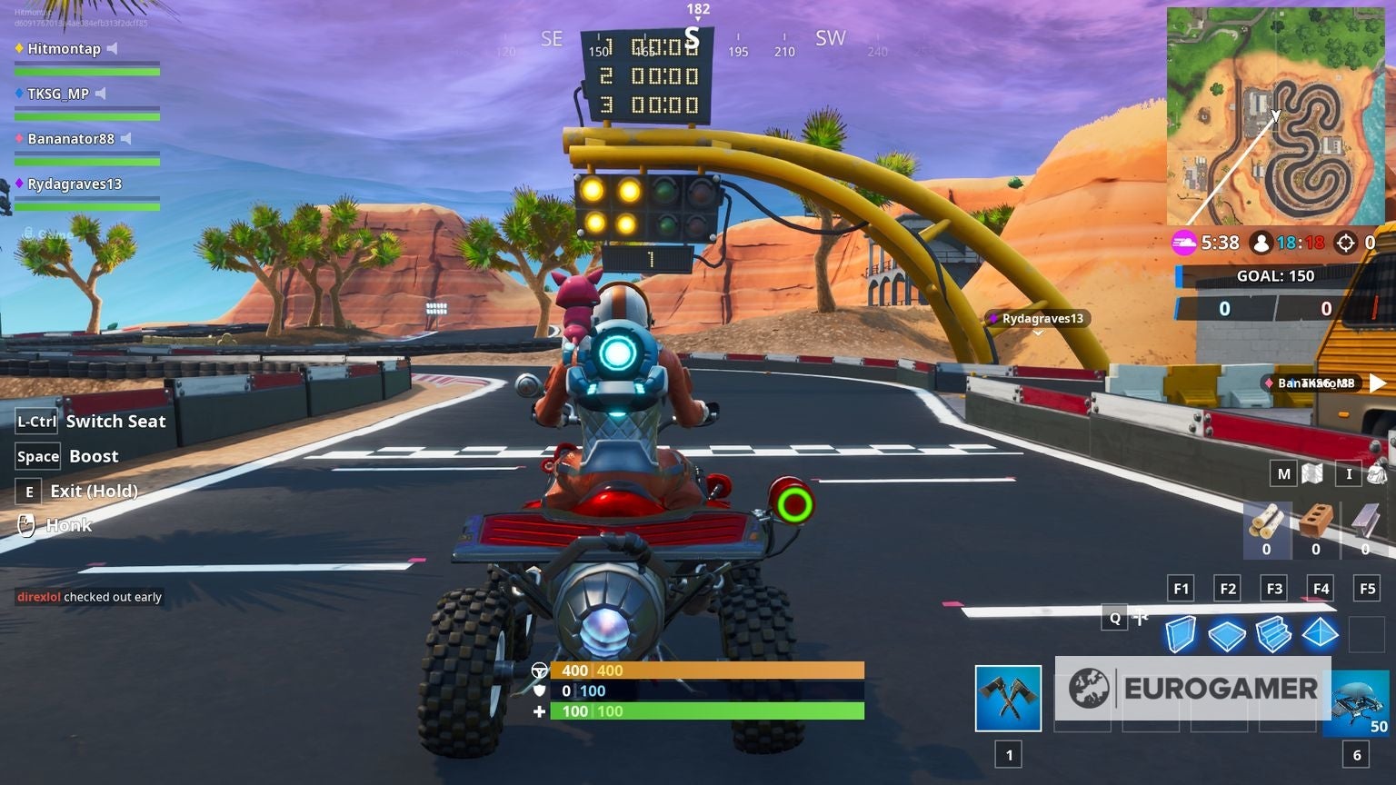 Fortnite Race Track locations: where to find a desert race track, snowy ...