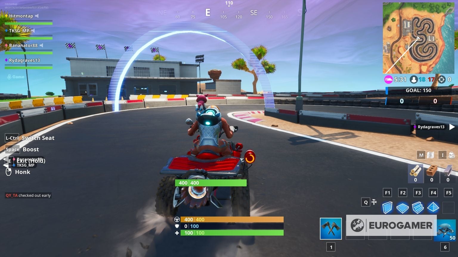 Fortnite Race Track locations: where to find a desert race track, snowy ...