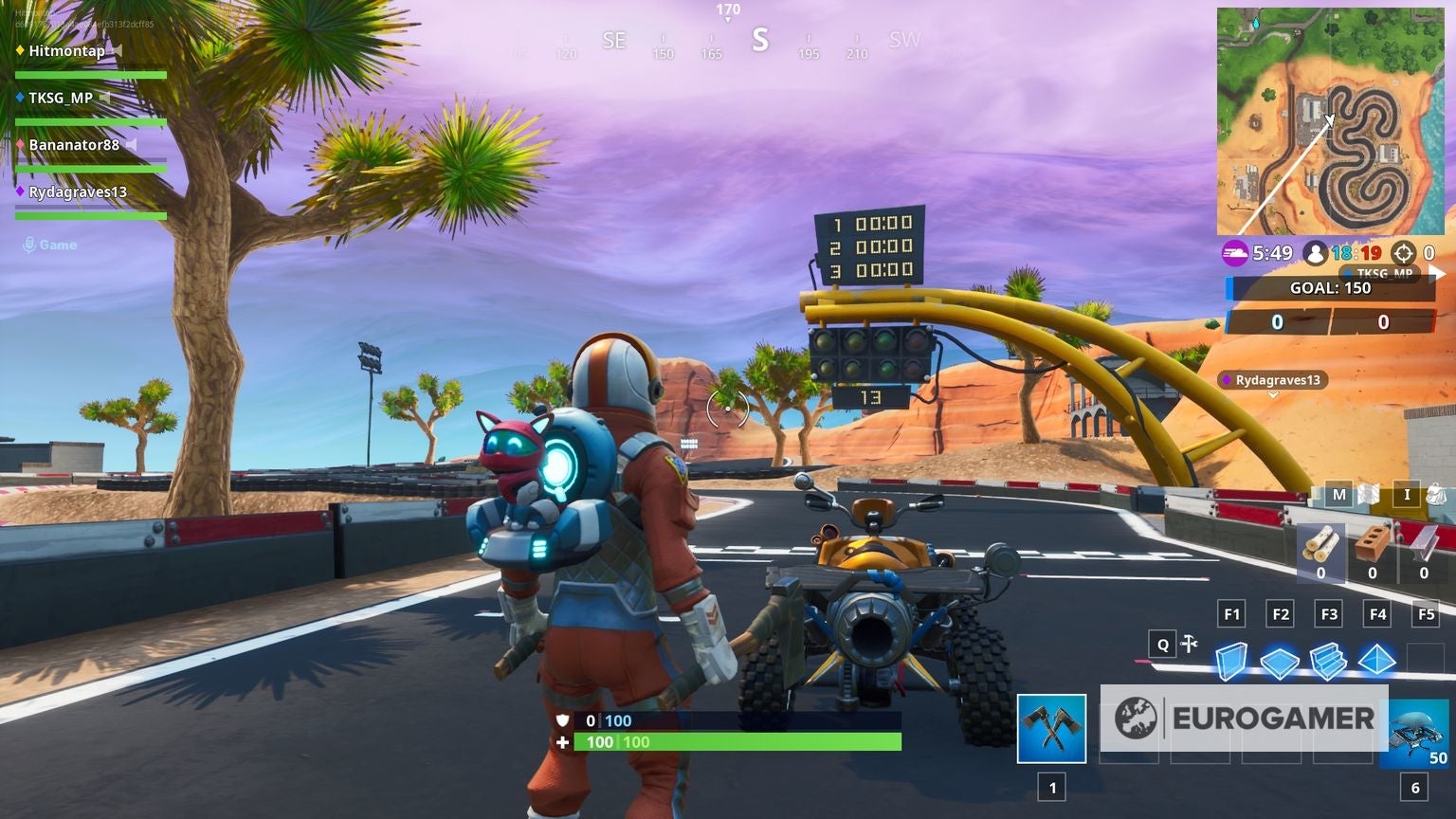 Fortnite Race Track locations: where to find a desert race track, snowy ...