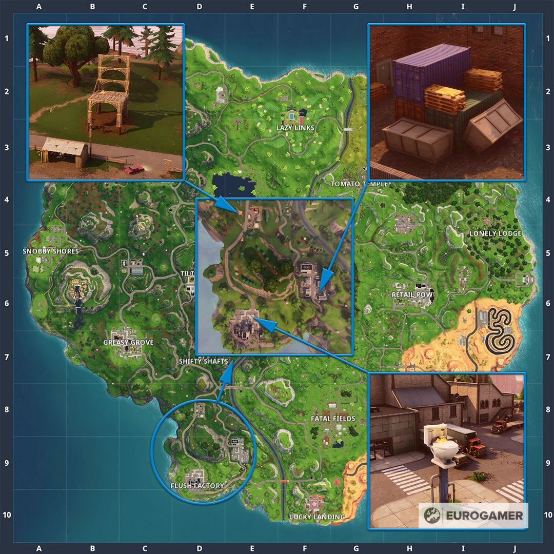 Fortnite Schatz Suche zwischen drei übergroßen Sitzen Eurogamer.de