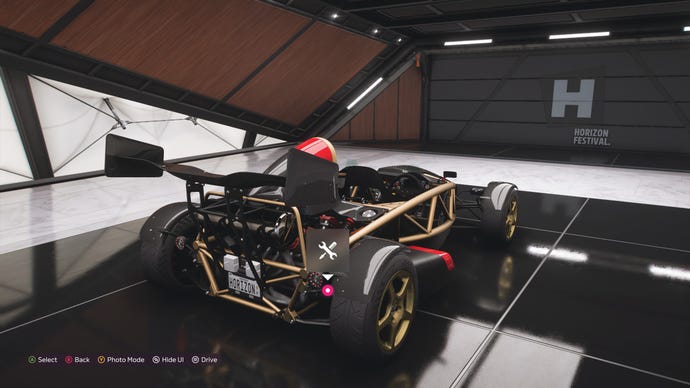 An Ariel Atom in Forza Horizon 5’s Forza Vista mode, with ray traced reflections switched on.