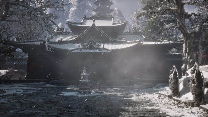 A temple complex in Black Myth Wukong.