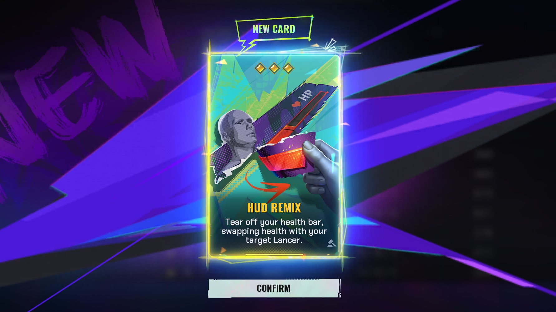 The card unlock screen in Fragpunk showing the HUD Remix Shard Card. - 3