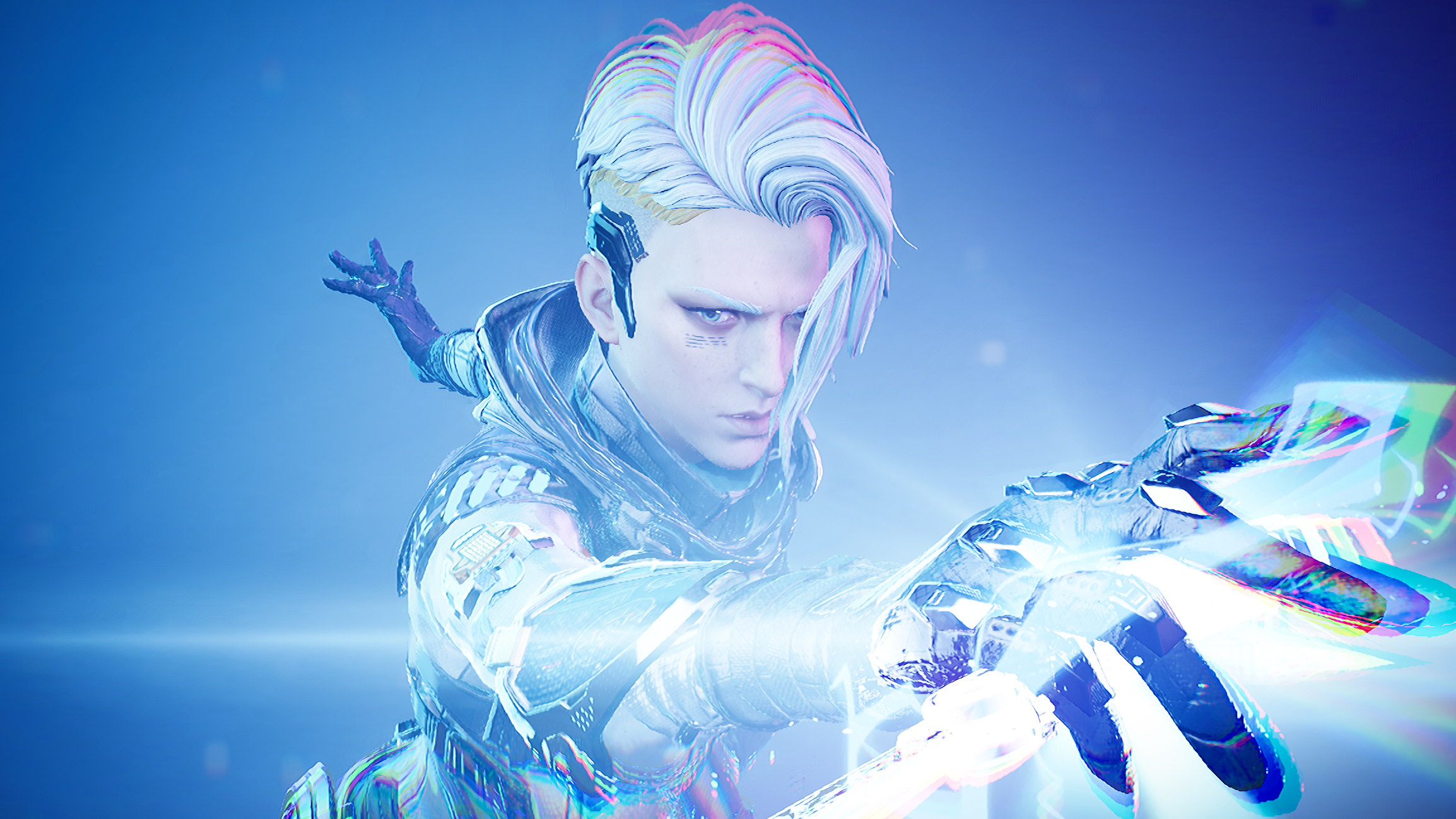 Zephyr activating her glowing invisibility knife in Fragpunk.