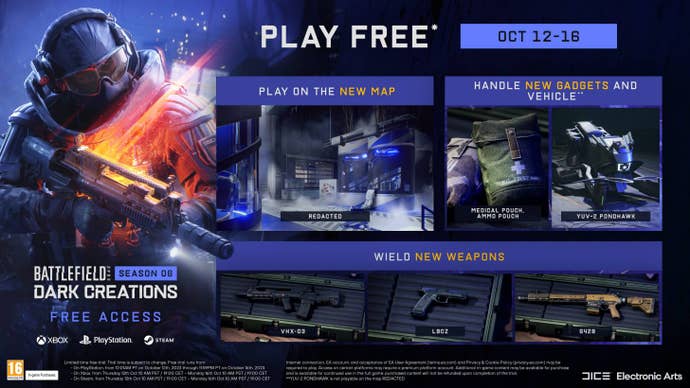 Promotional art for Battlefield 2042’s free access weekend over the weekend of 14th October