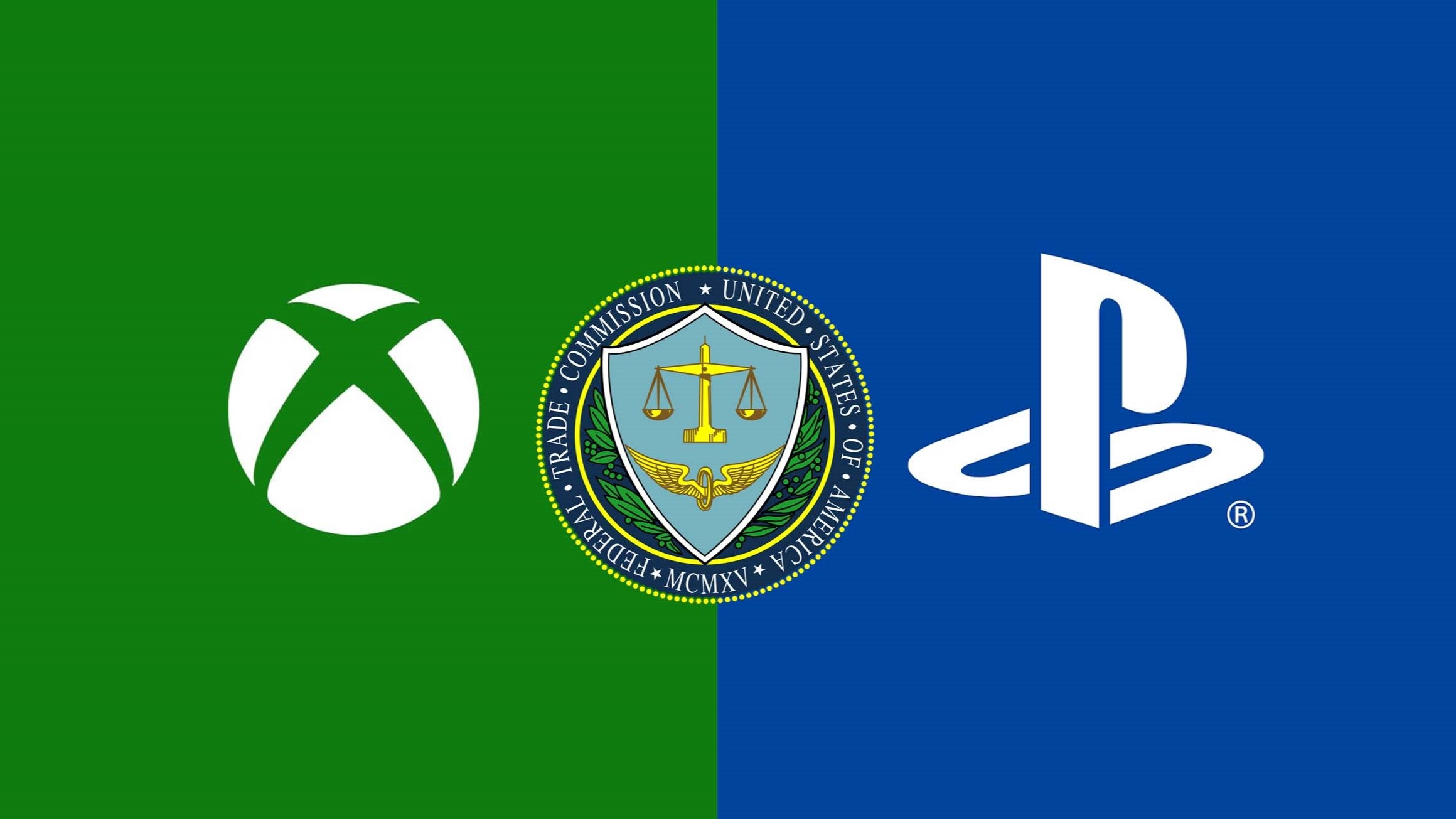 An image of the Xbox, PlayStation and FTC logos