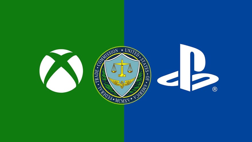 An image of the Xbox, PlayStation and FTC logos