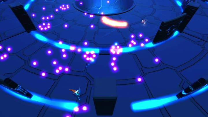 Furi screenshot showing a cloud of bullets