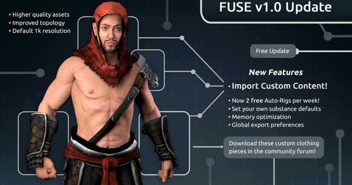 Fuse Custom Asset Fuse character creator 1.0 update adds asset imports | VG247