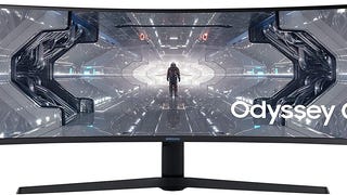 a photo of the samsung odyssey gaming monitor, specifically the g9