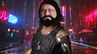 Johnny Silverhand from Cyberpunk 2077, but with the face of Gabe Newell