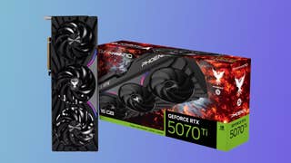 Gainward RTX 5070 Ti GPU on a gradient background