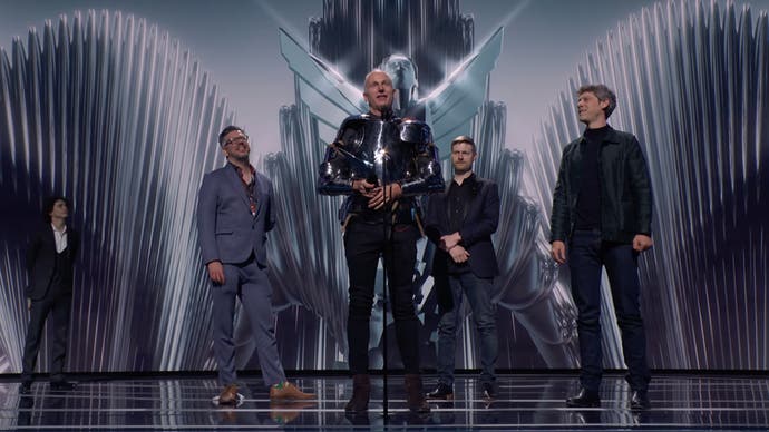 Larian on stage accepting the Game of the Year award for Baldur's Gate 3 at The Game Awards 2023.