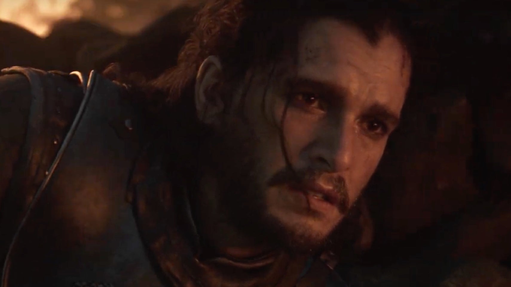 Image from Game of Thrones: War for Westeros trailer showing a close-up of John Snow.