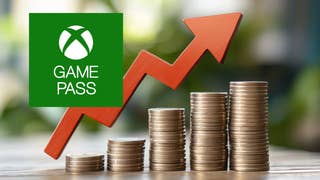 Increasing piles of coins with arrow going up along with Xbox Game Pass logo